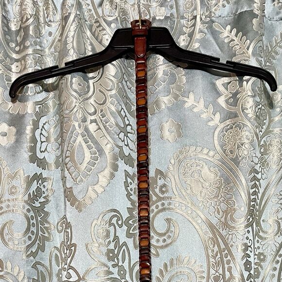 Vintage Braided Womens Belt Brown Small Leather 90s Skinny Bohemian Chic Retro - Picture 5 of 11